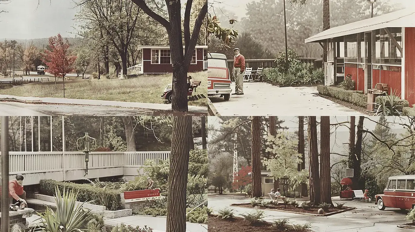 Mid-century Modern Aesthetic with Scenic Nostalgia - Midjourney sref style