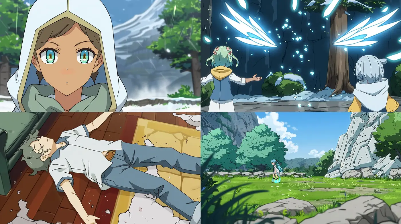Ethereal Anime-Inspired Panoramas with Lush Natural Environments - Midjourney sref style