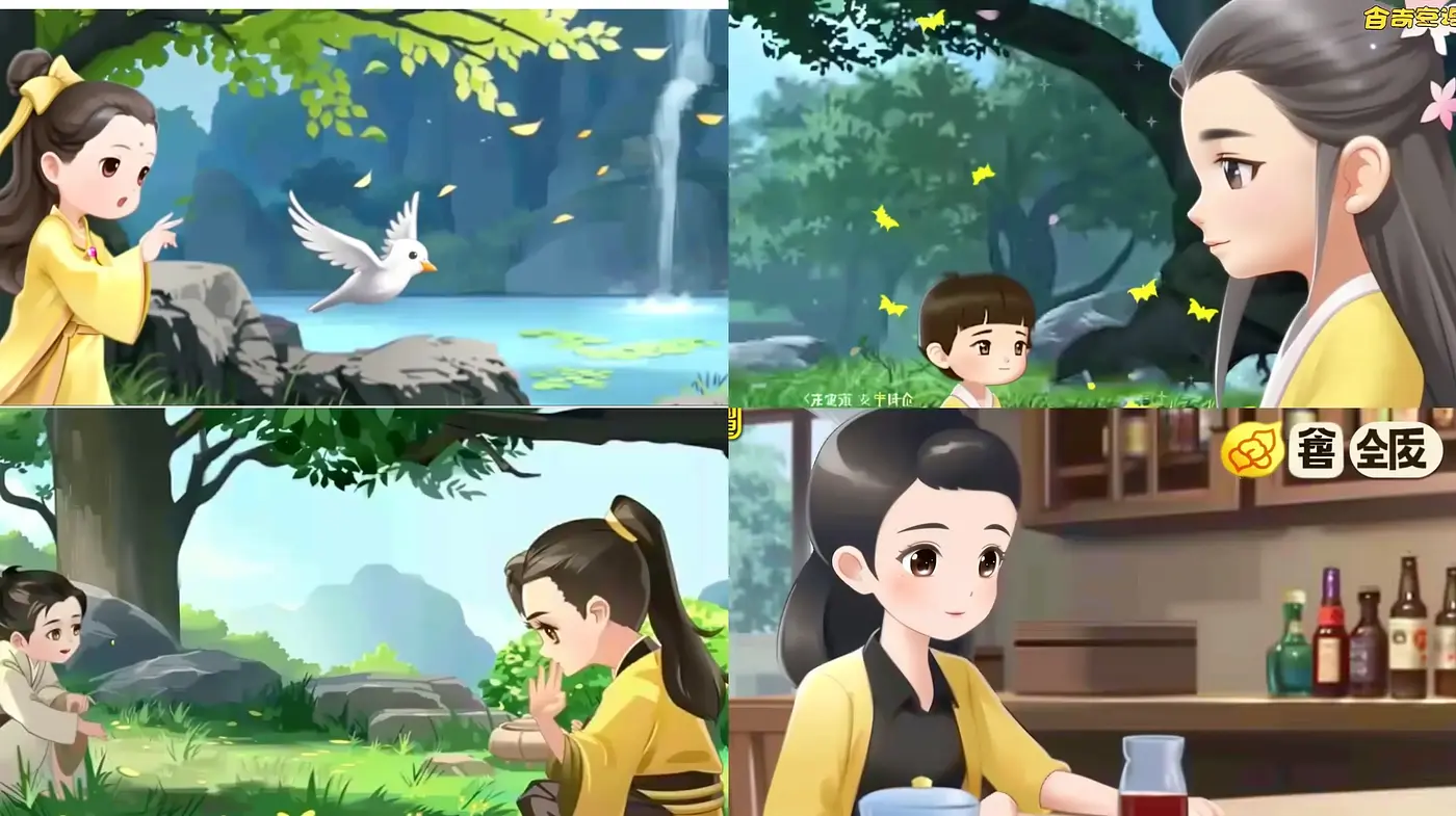 Serene Moments of Youthful Revelry in a Stylized Pastoral World - Midjourney sref style