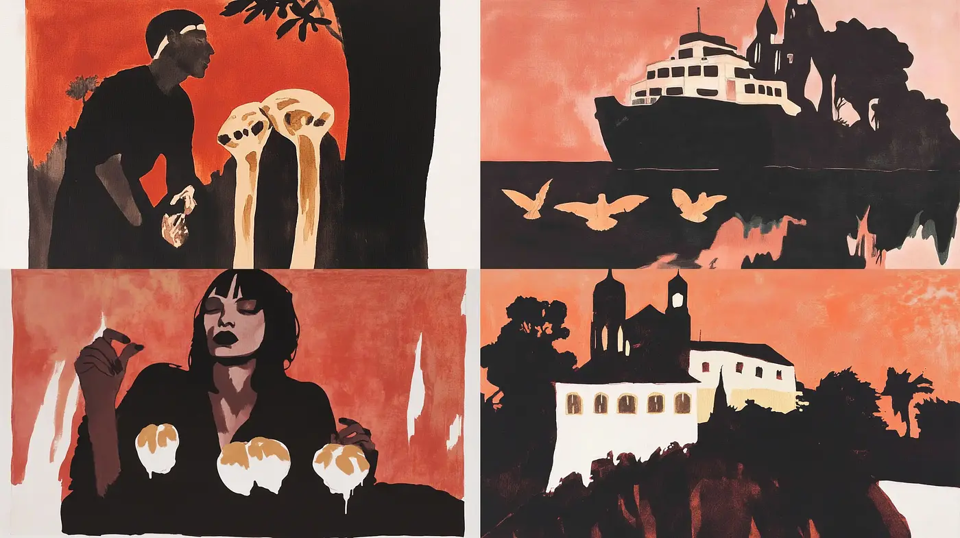 Bold Silhouettes and Sunset Hues: A Contemporary Interpretation of Expressionist Contours - Midjourney sref style