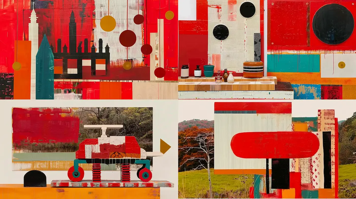 Vibrant Abstract Composition with Dynamic Elements - Midjourney sref style