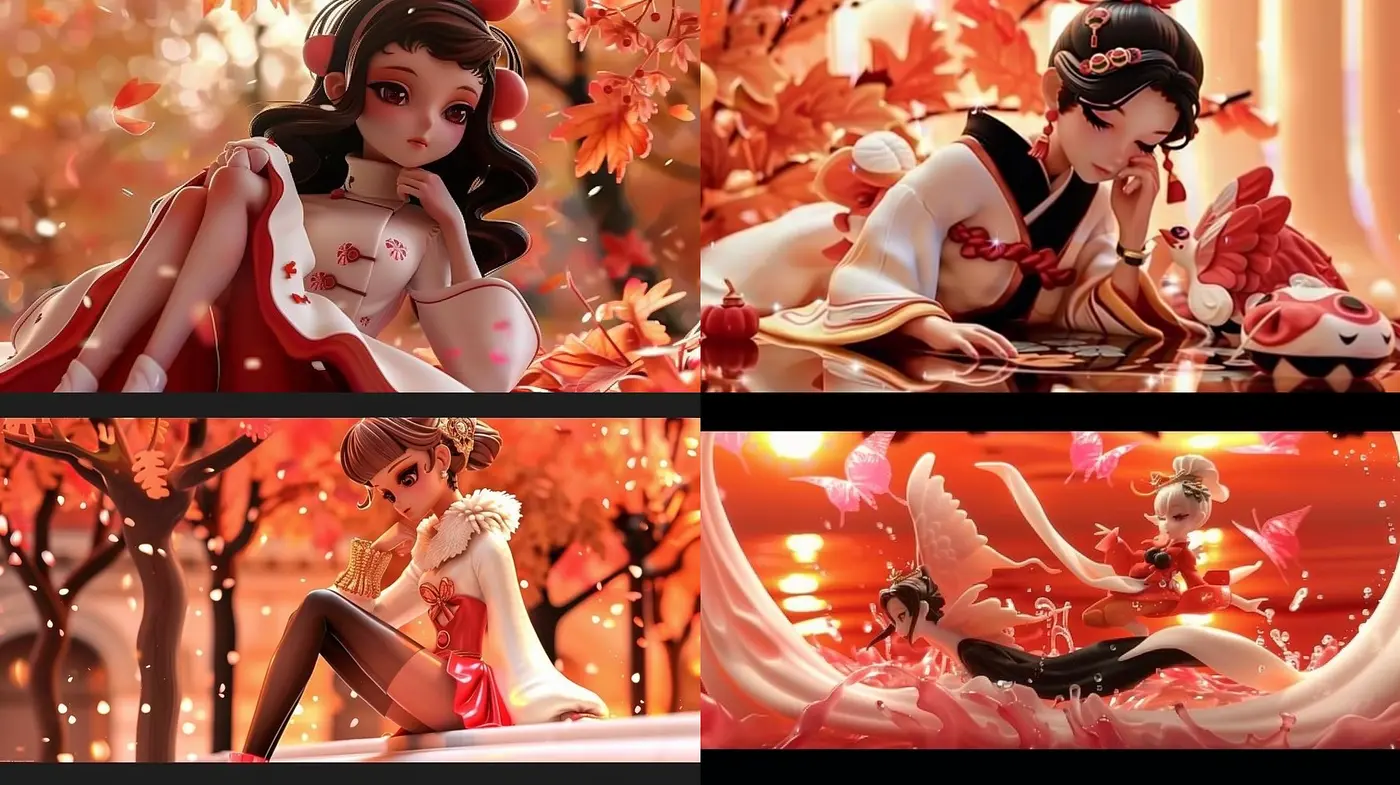 Autumn Serenade in Anime Elegance: A Fusion of Warm Hues and Exquisite Details - Midjourney sref style