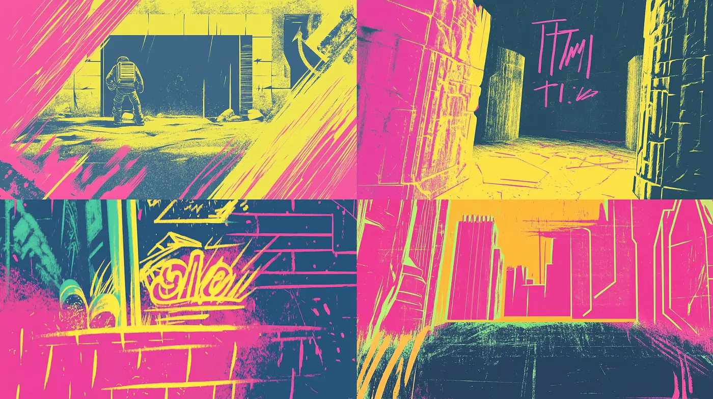 Neon-Noir Fusion with a Synthwave Aesthetic - Midjourney sref style