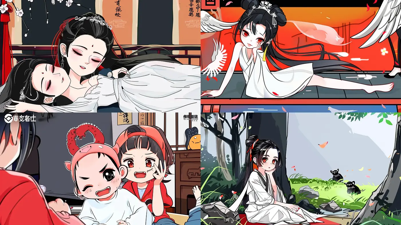 Vibrant Anime-Inspired Illustrative Tableaux - Midjourney sref style
