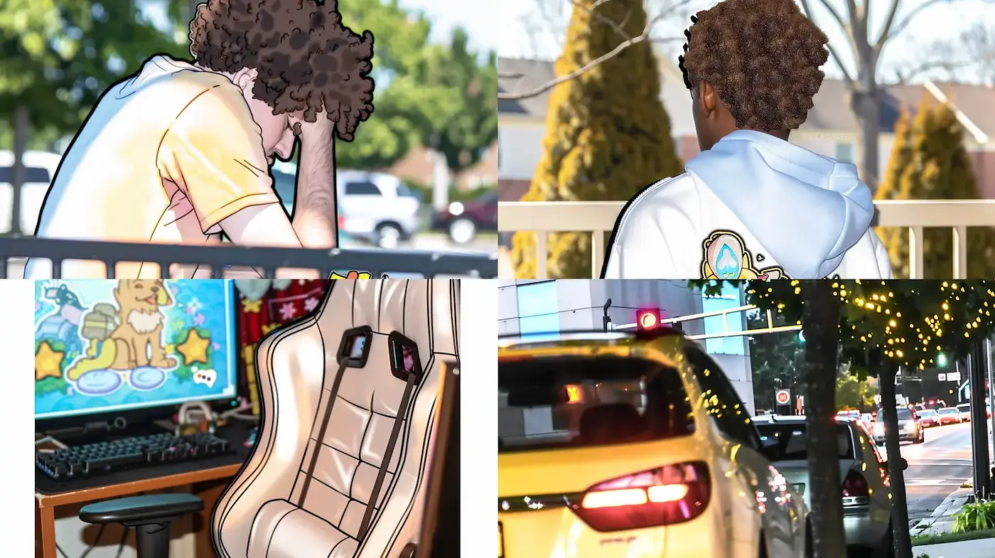 Vibrant, contemporary digital illustrations with a playful narrative - Midjourney sref style