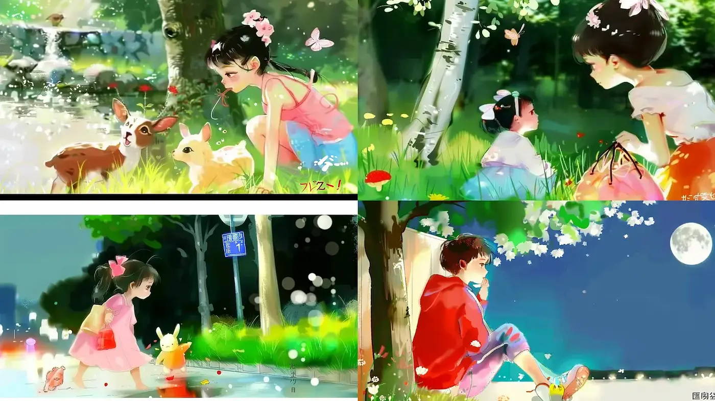 Whimsical and Playful Nature Scenes with Vibrant Colors - Midjourney sref style