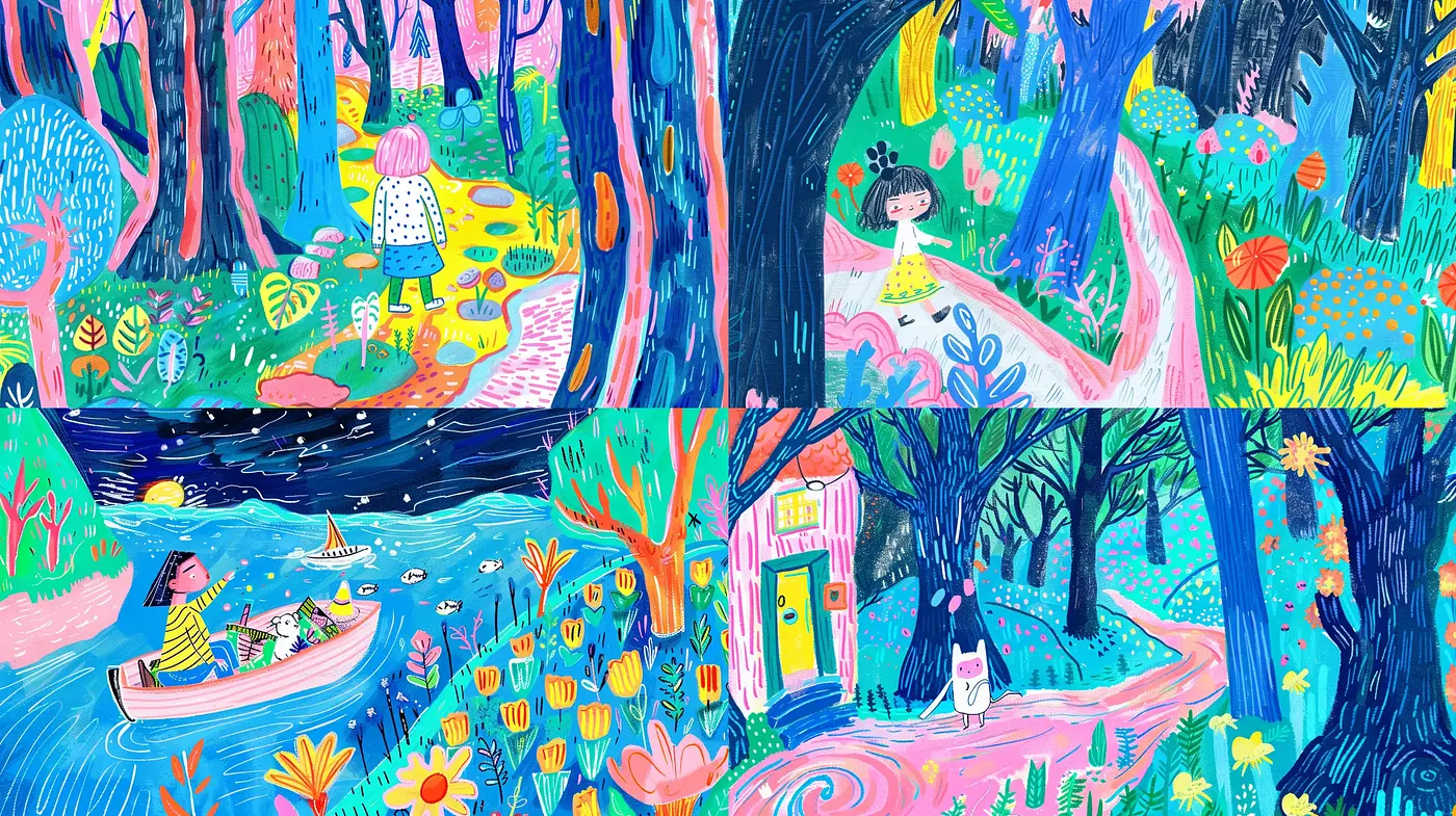 Enchanted Forest Fables with a Vivid Storybook Appeal - Midjourney sref style