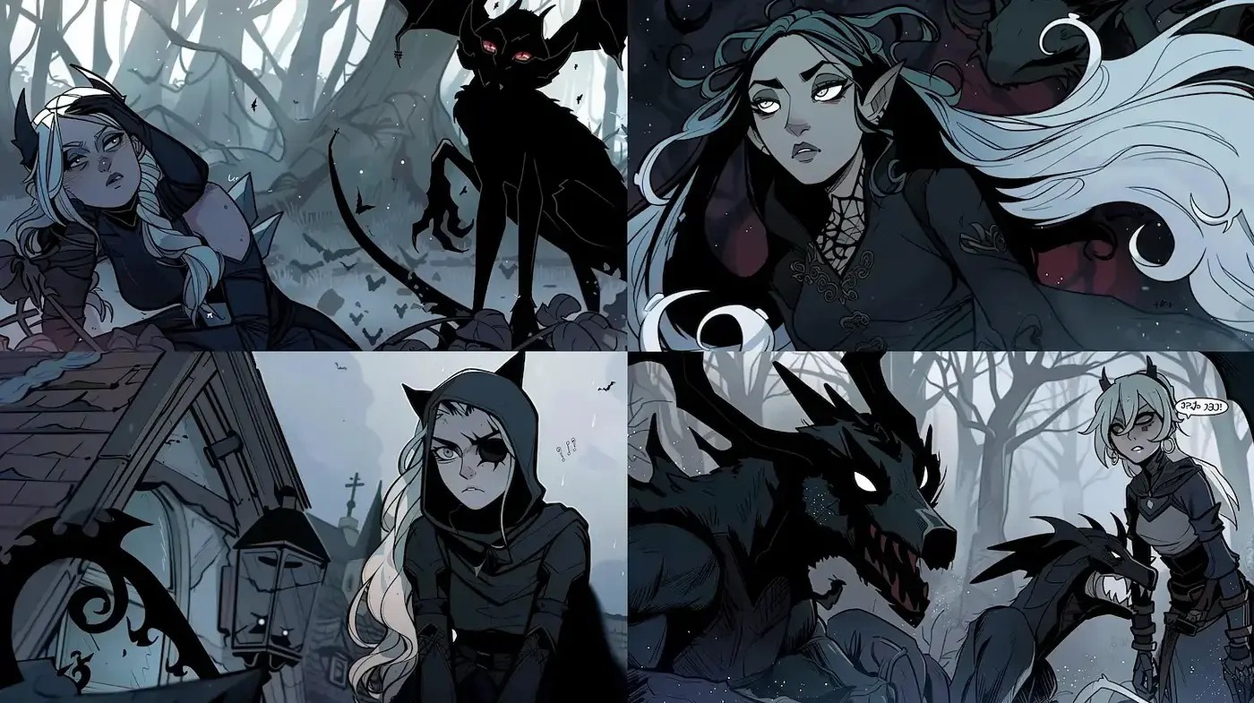 Gothic Fantasia: A Dark and Enigmatic Artistic Expression - Midjourney sref style