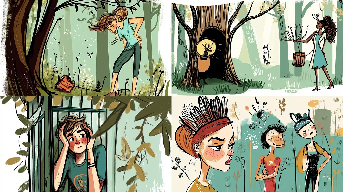 Whimsical Forest Storybook Illustration Fusion - Midjourney sref style