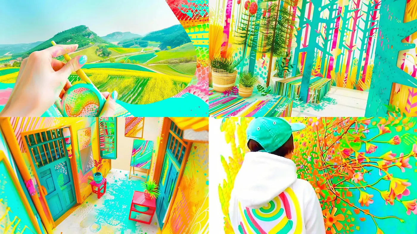 Ethereal Dreamscape of Vivid Hues and Surreal Textures - Midjourney sref style