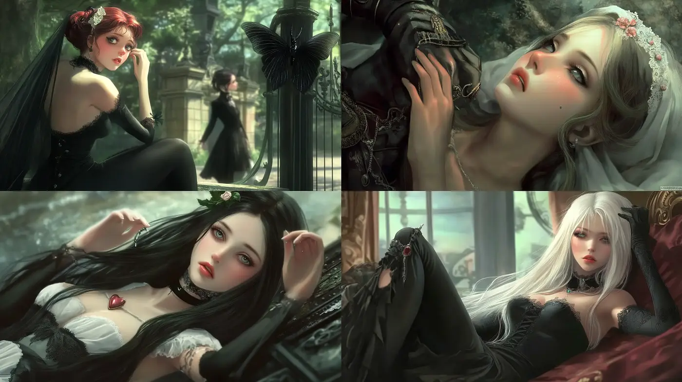 Ethereal Elegance with a Gothic Romantic Essence - Midjourney sref style