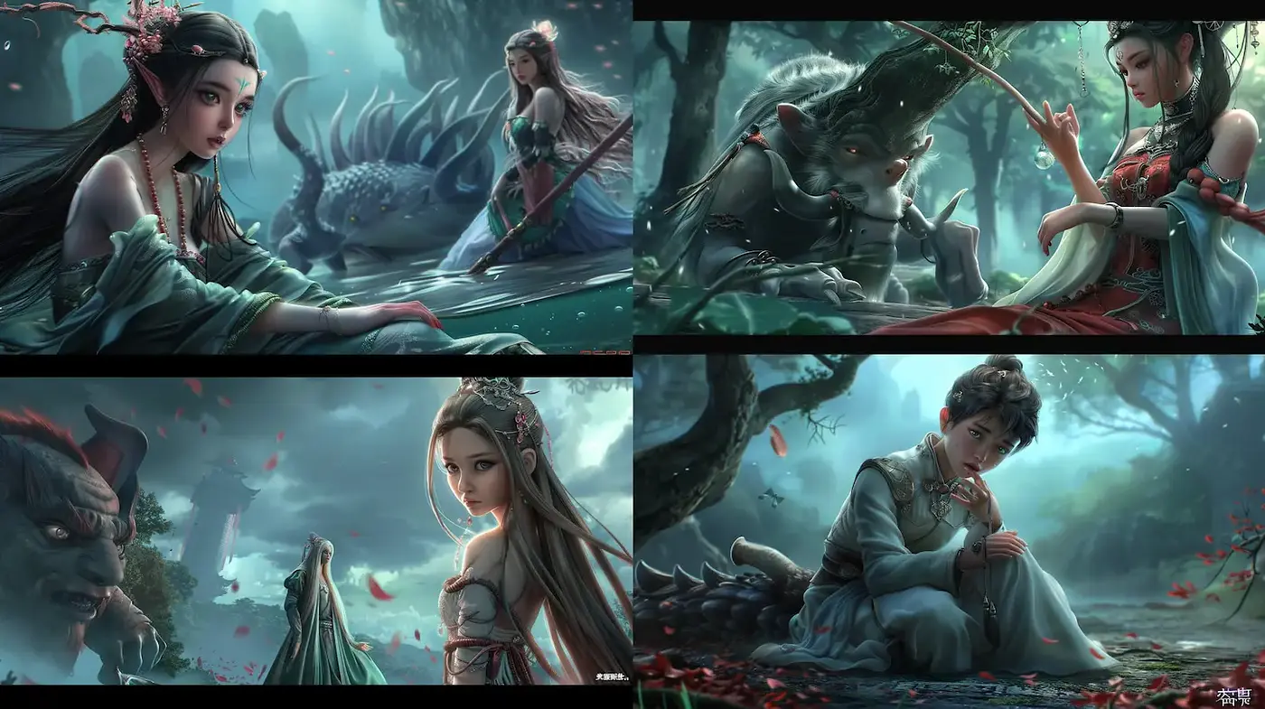 Enchanting Fantasy Illustrations with Rich Textures - Midjourney sref style