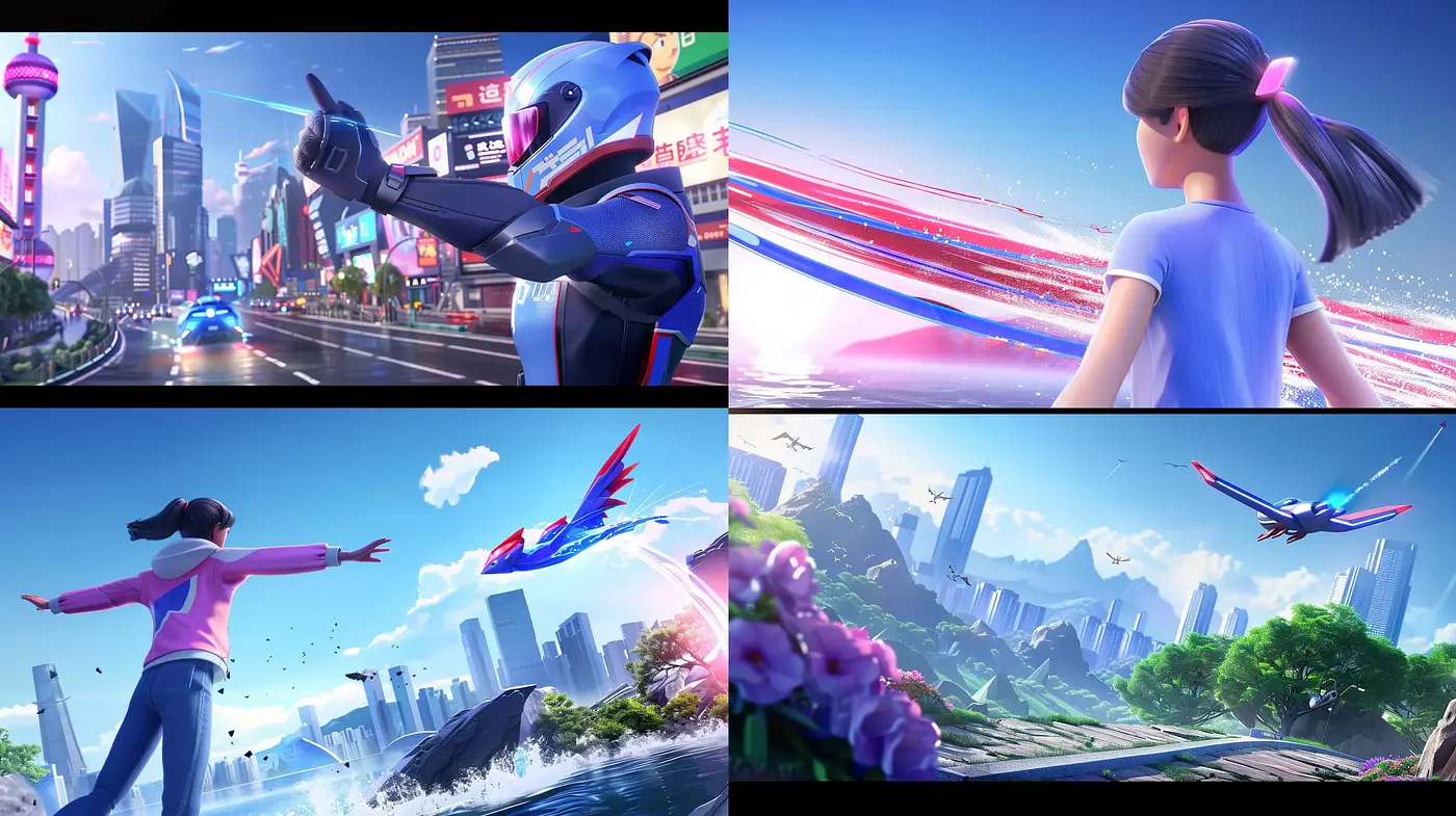 Futuristic Harmony with Neon and Pastel Overtones - Midjourney sref style