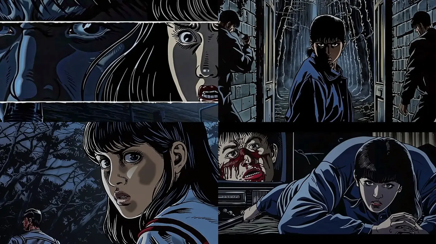 Nocturnal Graphic Novel Ambiance in Deep Hues - Midjourney sref style