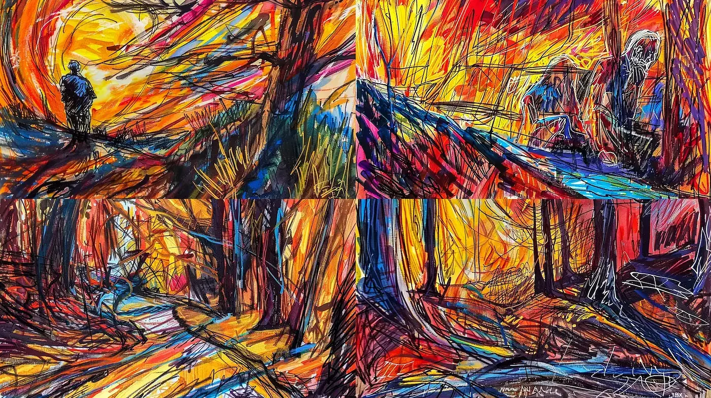 Dynamic and Expressive Use of Color with Evocative Brushwork - Midjourney sref style