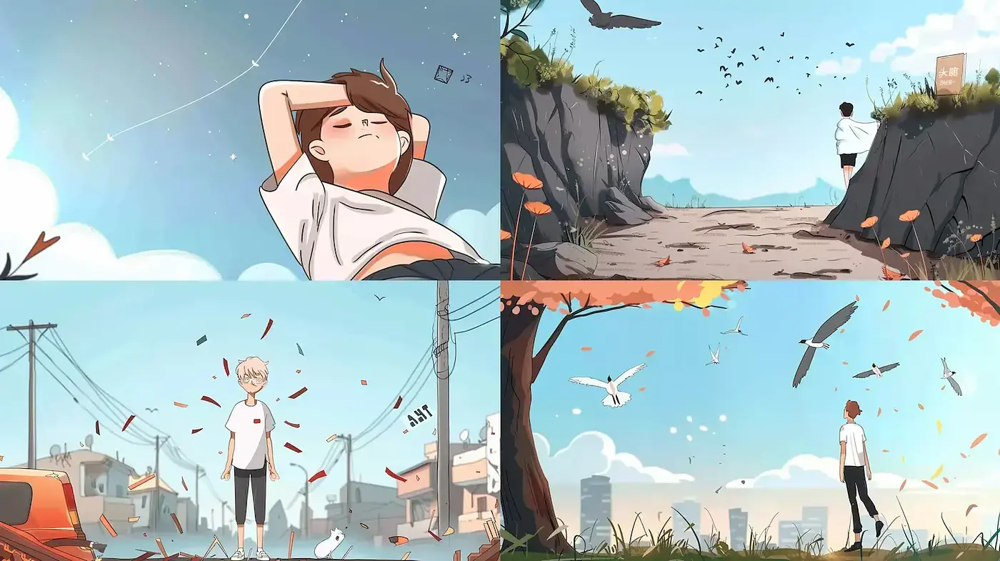 Serene Storybook Vistas: A Cohesive Blend of Warm Tones and Dreamy Landscapes - Midjourney sref style