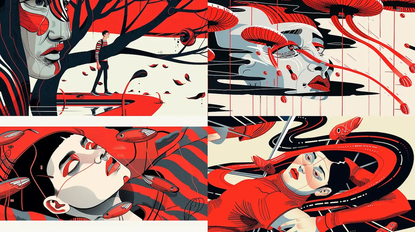 Vibrant and Expressive Illustrative Art with Bold Textures - Midjourney sref style