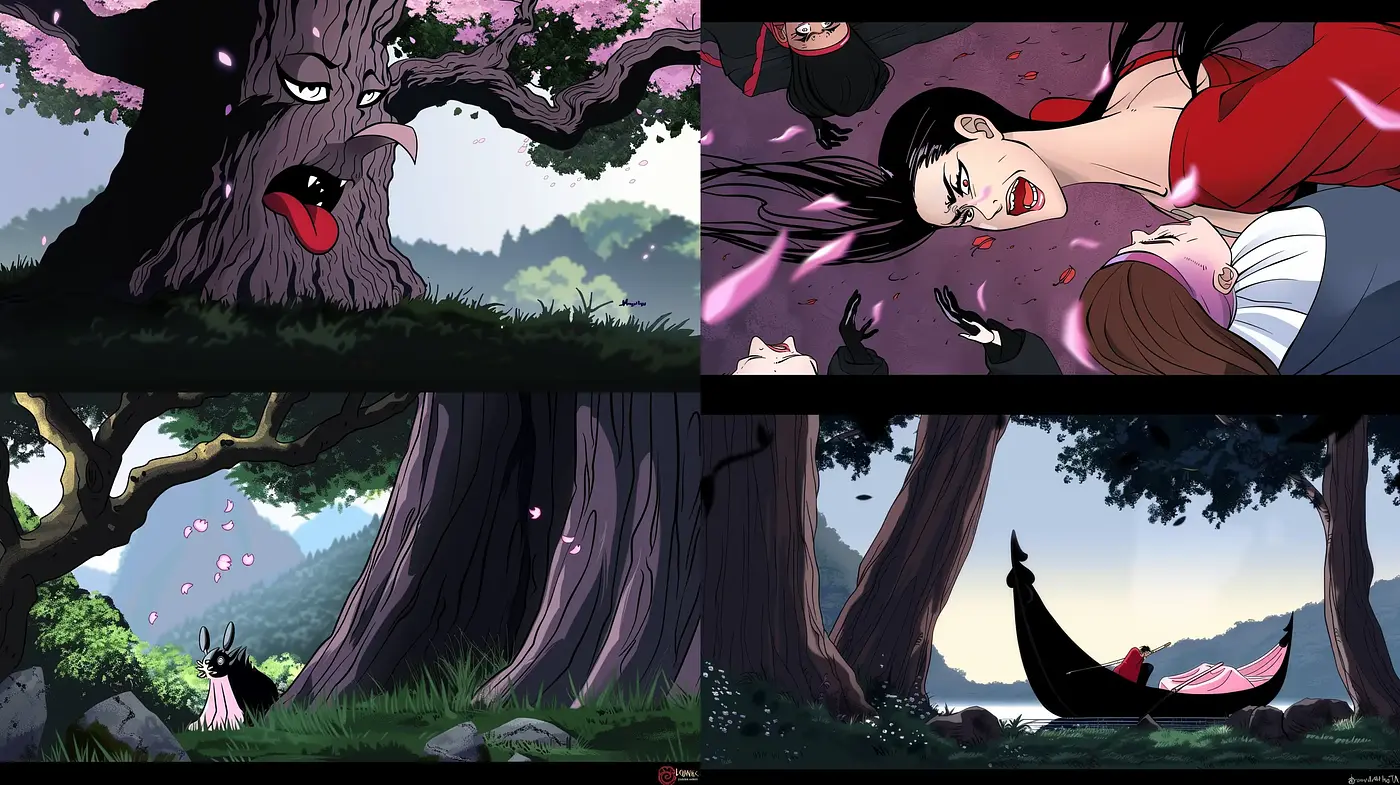 Enigmatic Twilight Whispers: An Evocative Anime-Inspired Fantasy Ambience - Midjourney sref style