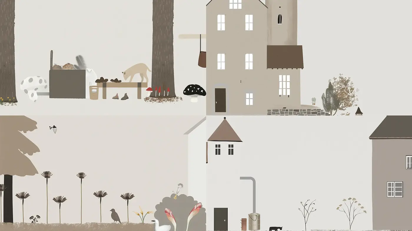 Subdued Pastoral Elegance in Minimalist Hues - Midjourney sref style