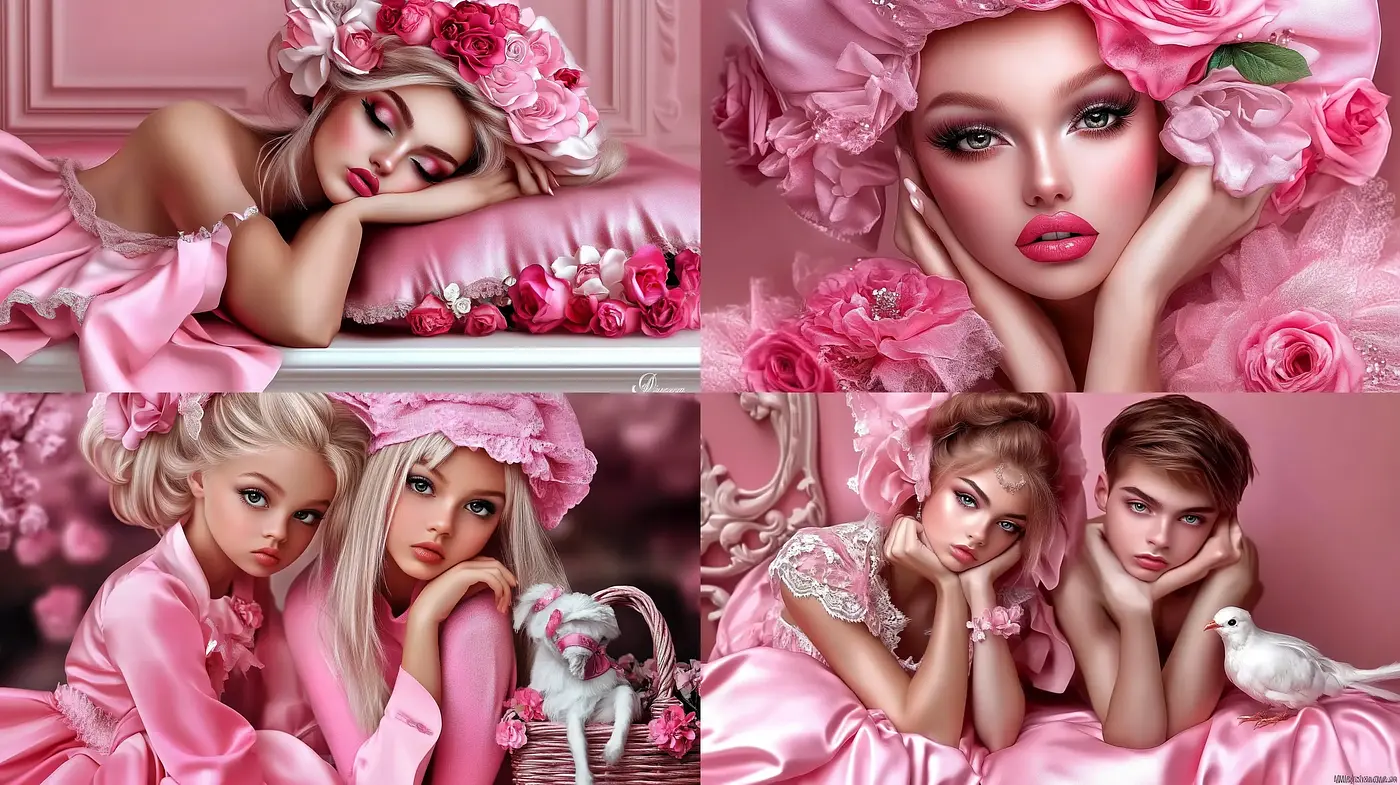 Roseate Dreamscape: A Contemporary Rendition of Romantic Stylization - Midjourney sref style