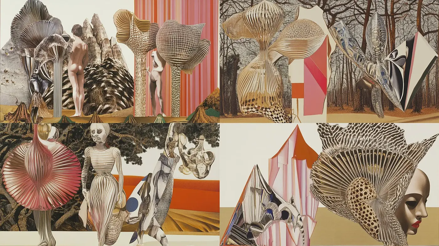 Surrealistic Synthesis of Nature and Geometric Abstraction - Midjourney sref style