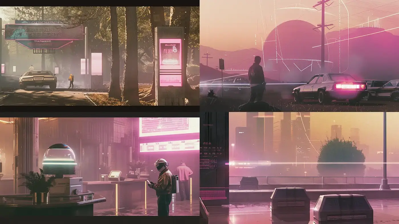 Futuristic Retro Aesthetic with a Nostalgic Undertone - Midjourney sref style