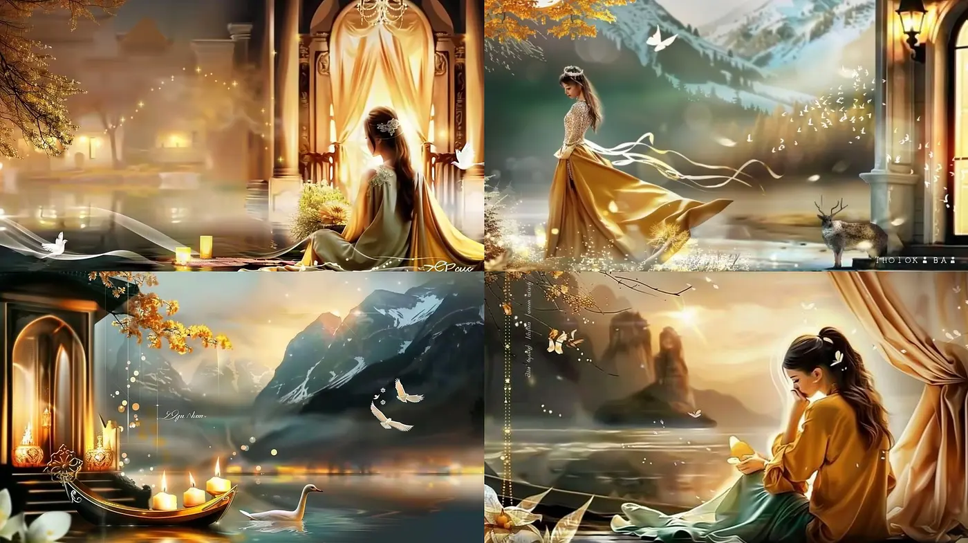 Ethereal Twilight: A Study in Amber Hues and Dreamlike Textures - Midjourney sref style