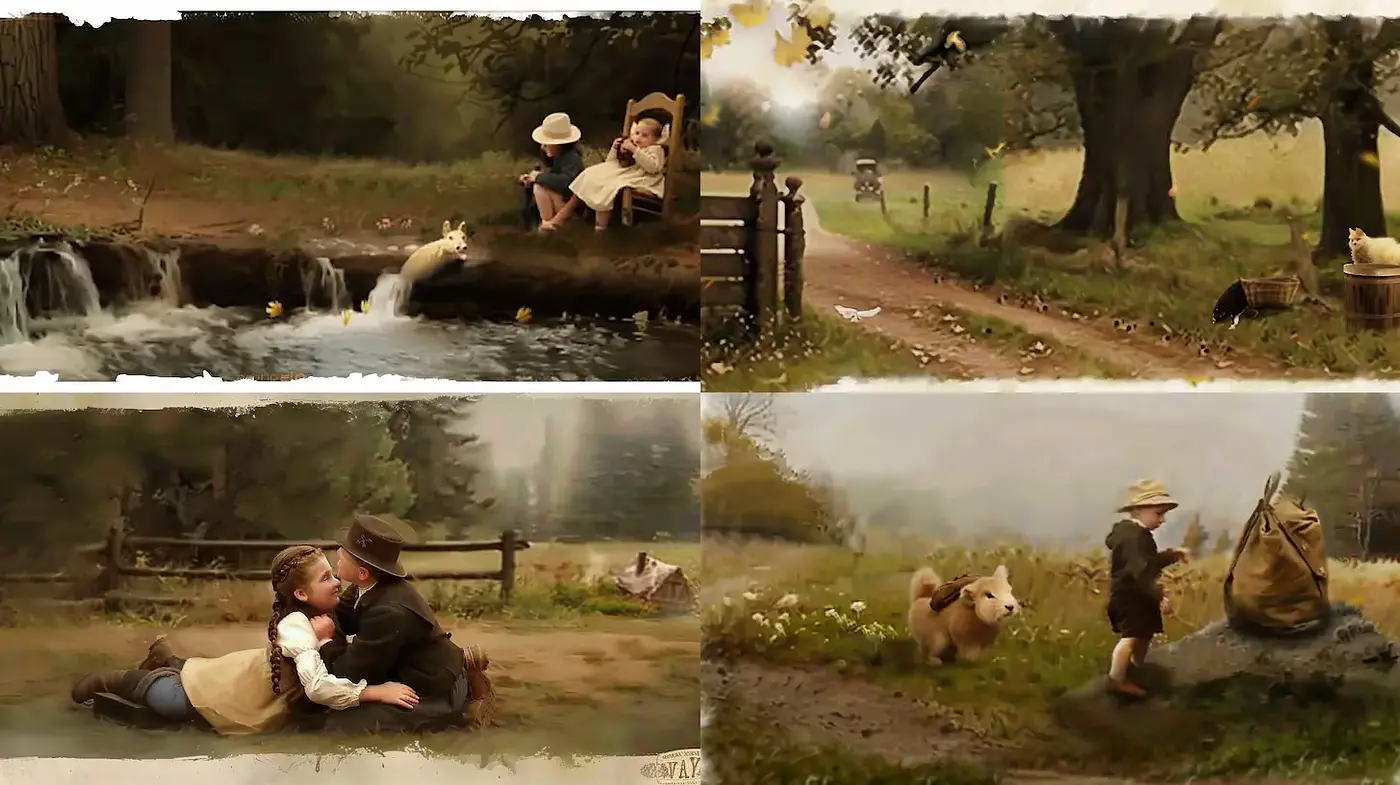 Whimsical Nostalgic Scenes Evoking Childhood Memories - Midjourney sref style