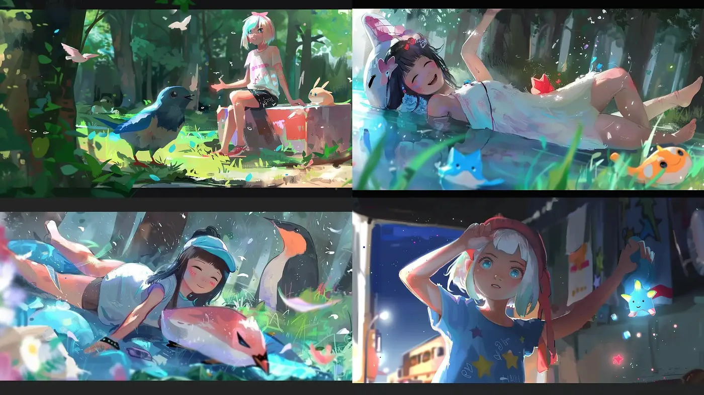 Luminous Dreamscape Impressions with a Touch of Anime Aesthetics - Midjourney sref style