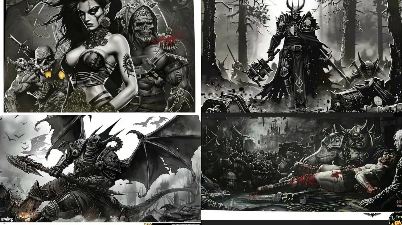 Gritty Fantastical Realism with a Dark Monochromatic Palette - Midjourney sref style