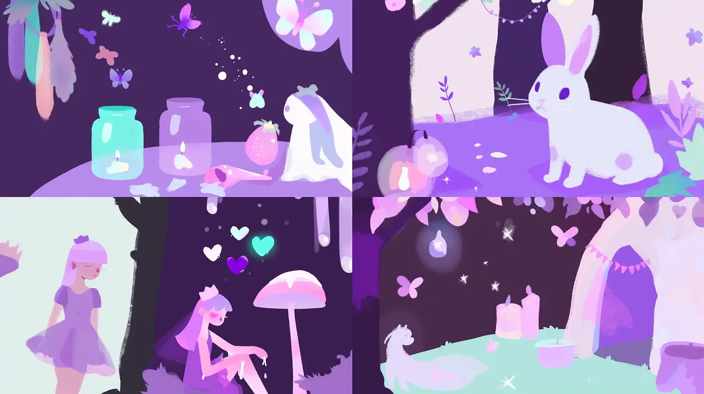 Enchanted Twilight Dreamscapes with Pastel Whimsy - Midjourney sref style