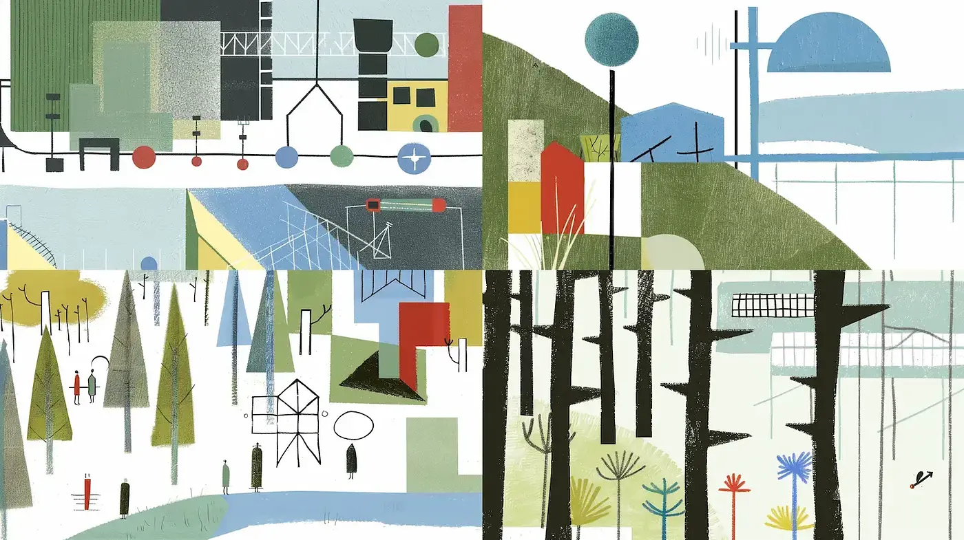 Mid-Century Modern Aesthetic with Geometric Abstraction - Midjourney sref style