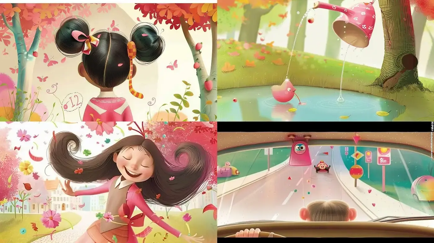 Whimsical and Playful Illustrations with a Touch of Nostalgia - Midjourney sref style