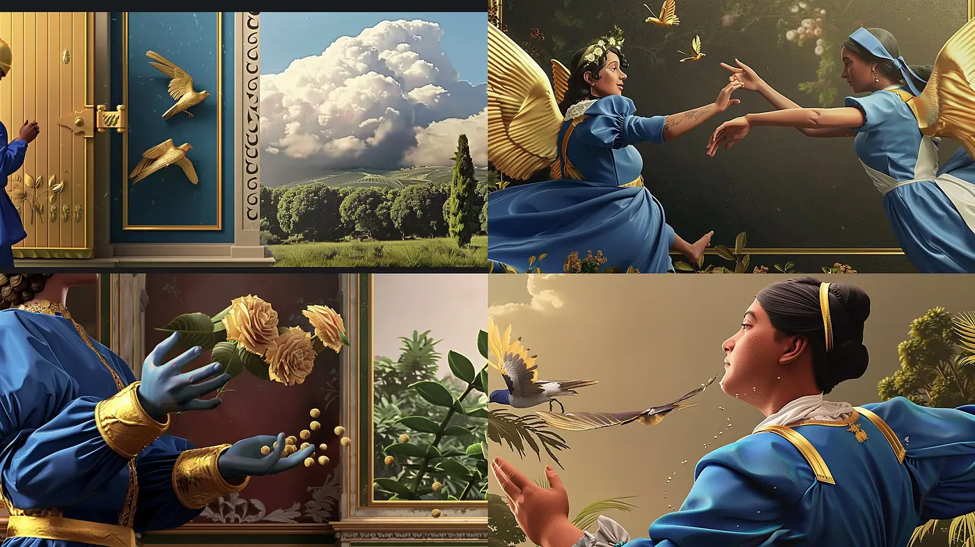 Ethereal Renaissance Reverie: A Harmonious Blend of Classical Art and Dreamy Landscape - Midjourney sref style