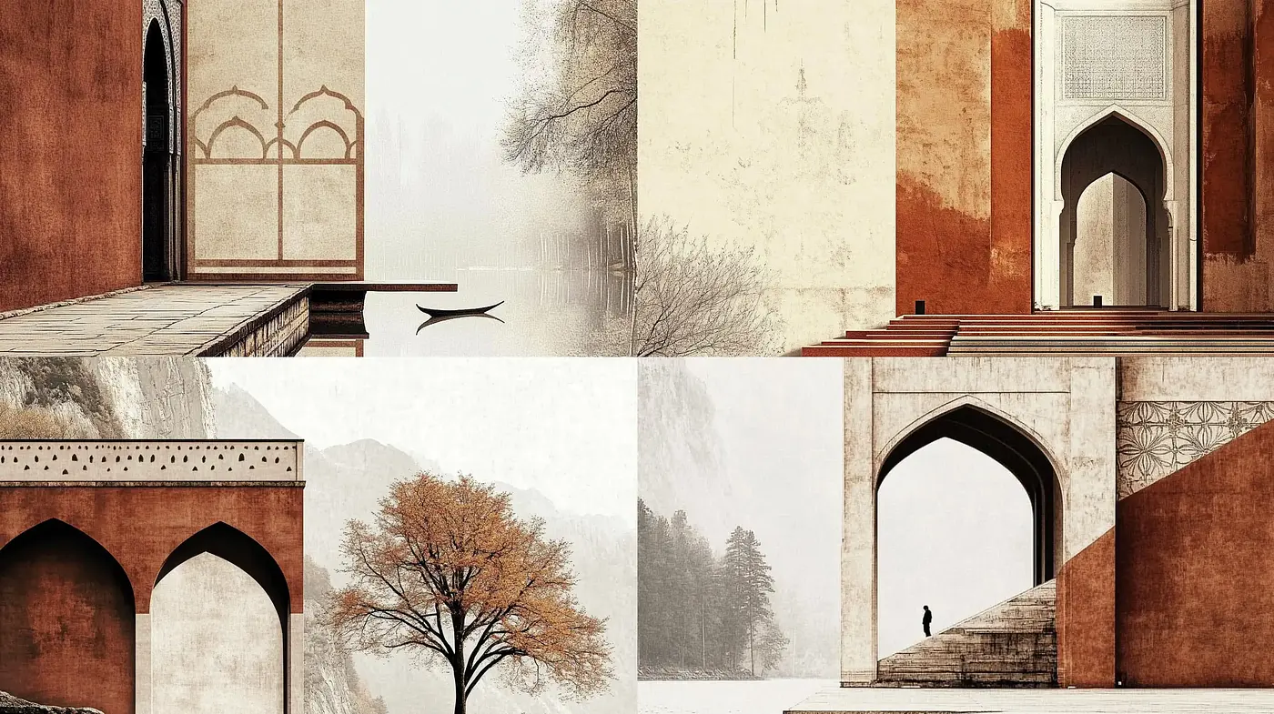 Ethereal Architectural Elegance in Sepia Tones - Midjourney sref style