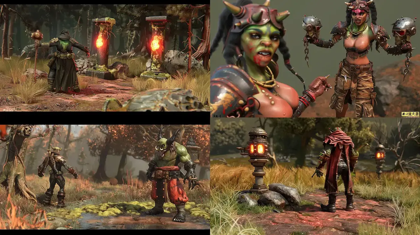 Vibrant Fantasy Character Design with Rich Textures - Midjourney sref style