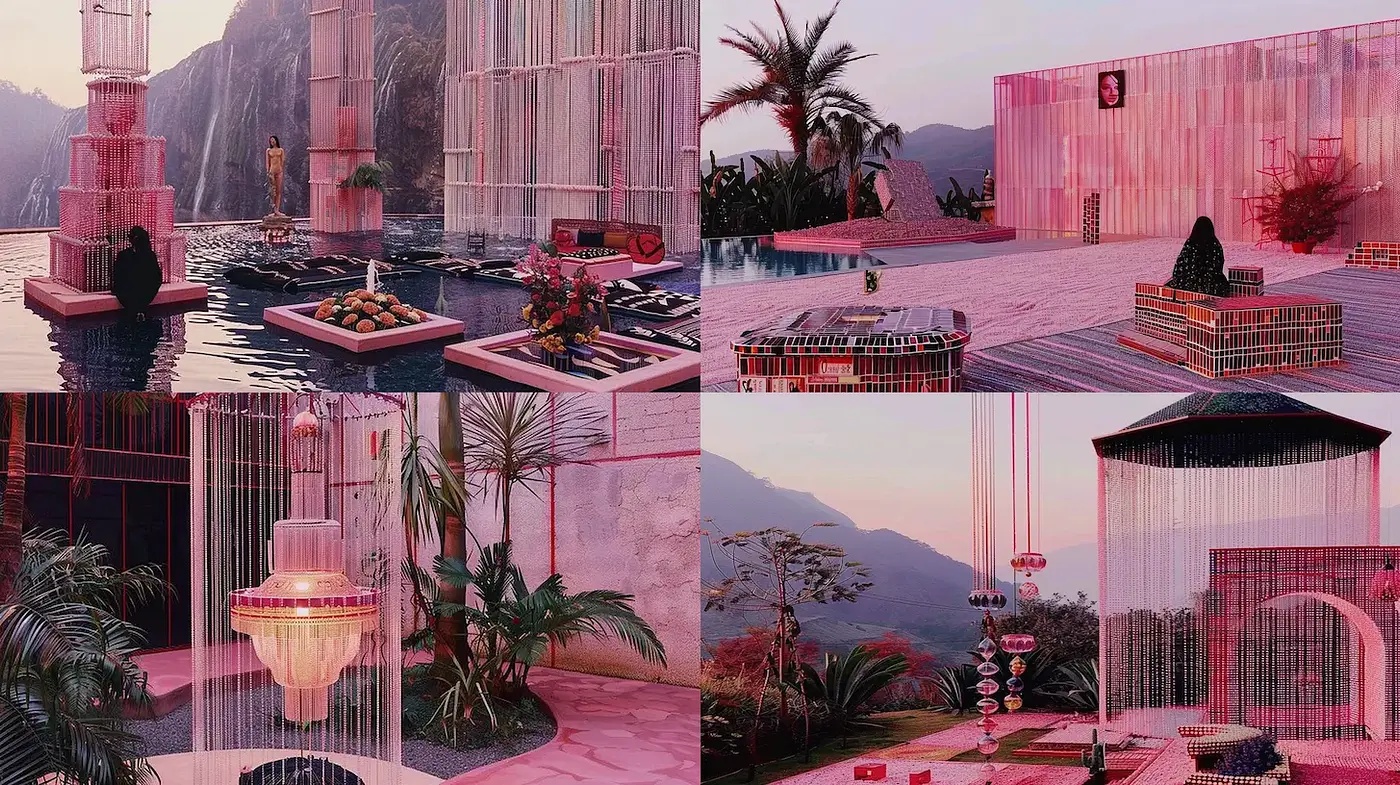 Serene Modernist Spaces with Ethereal Light - Midjourney sref style