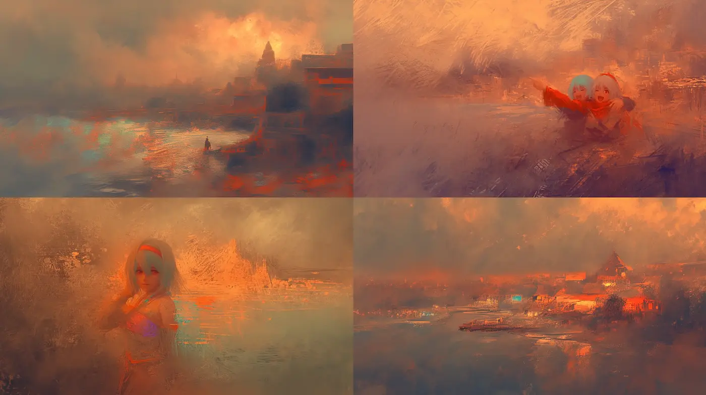 Warm Tonal Impressionism with a Dreamlike Atmosphere - Midjourney sref style