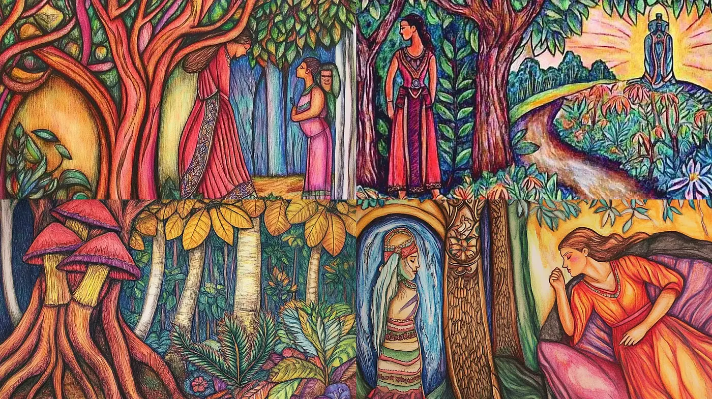 Enchanted Tapestry: A Weave of Folk Art and Stylized Nature - Midjourney sref style