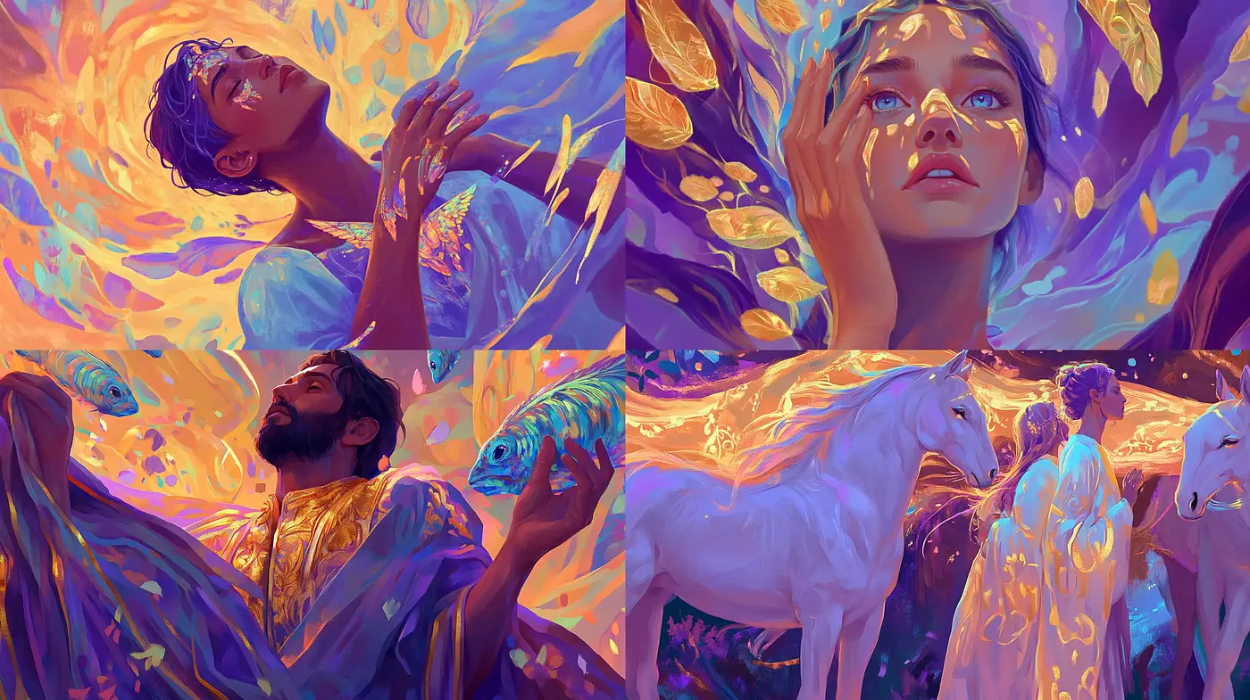 Ethereal Spectrum: A Harmony of Whimsical Colors and Dreamlike Textures - Midjourney sref style
