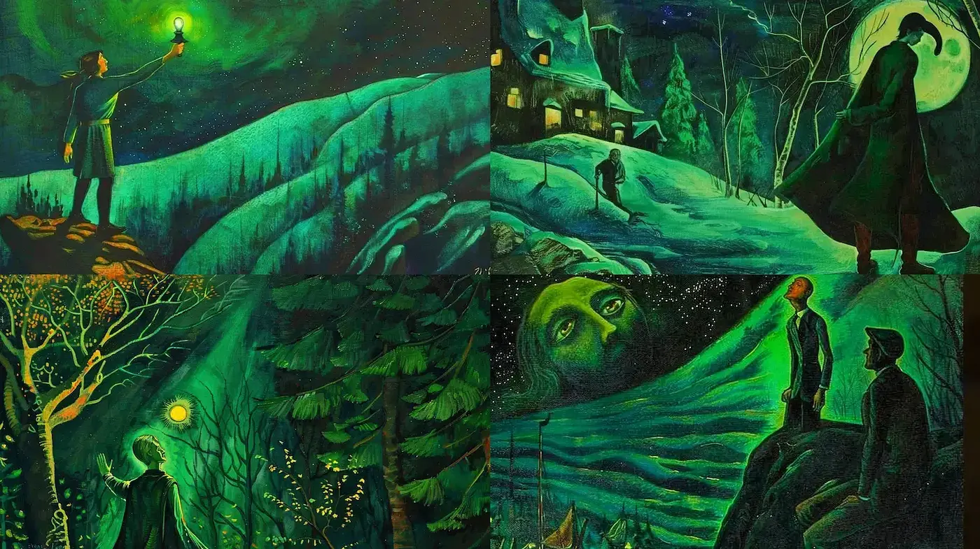 Ethereal Landscape Art with a Dreamlike Atmosphere - Midjourney sref style