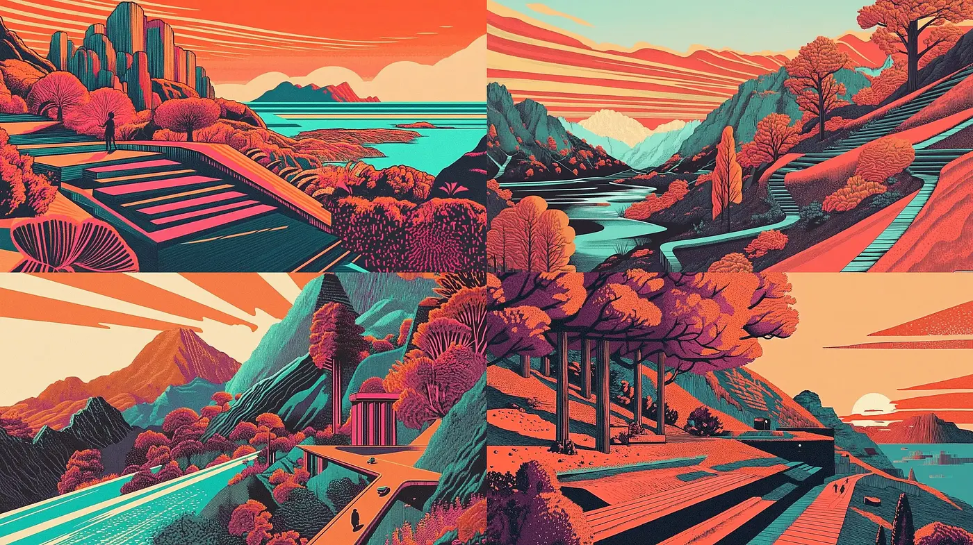 Retro-Futuristic Serenity: A Harmonic Collision of Past and Future Aesthetics - Midjourney sref style