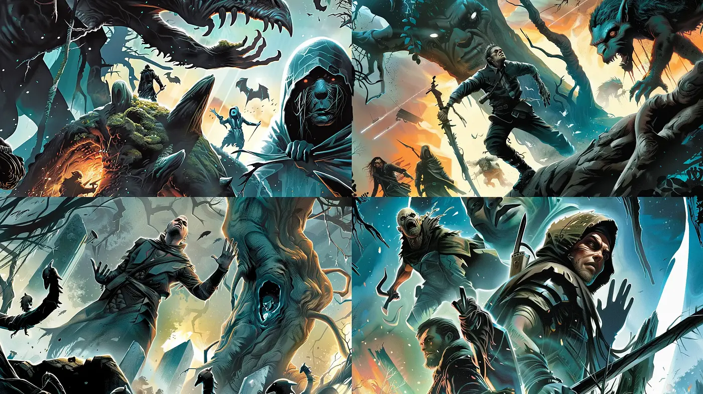 Epic Fantasy Illustration with Dynamic Lighting and Vivid Action - Midjourney sref style