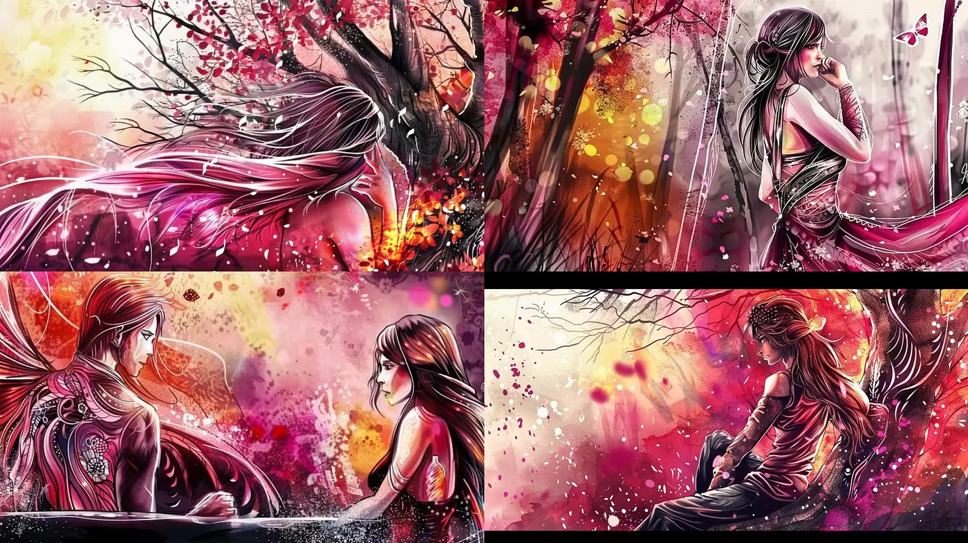 Whispers of Autumn: A Fusion of Fantasy and Elegance in Evocative Hues - Midjourney sref style