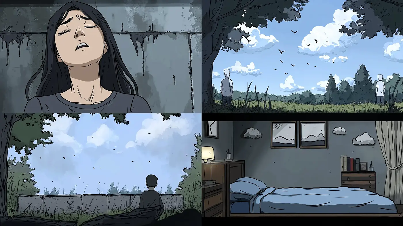 Contemplative Serenity in Stylized Animated Tableaus - Midjourney sref style