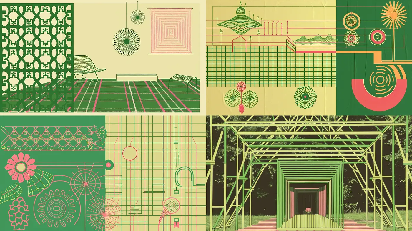 Harmonious Geometric Abstraction in Contemporary Hues - Midjourney sref style