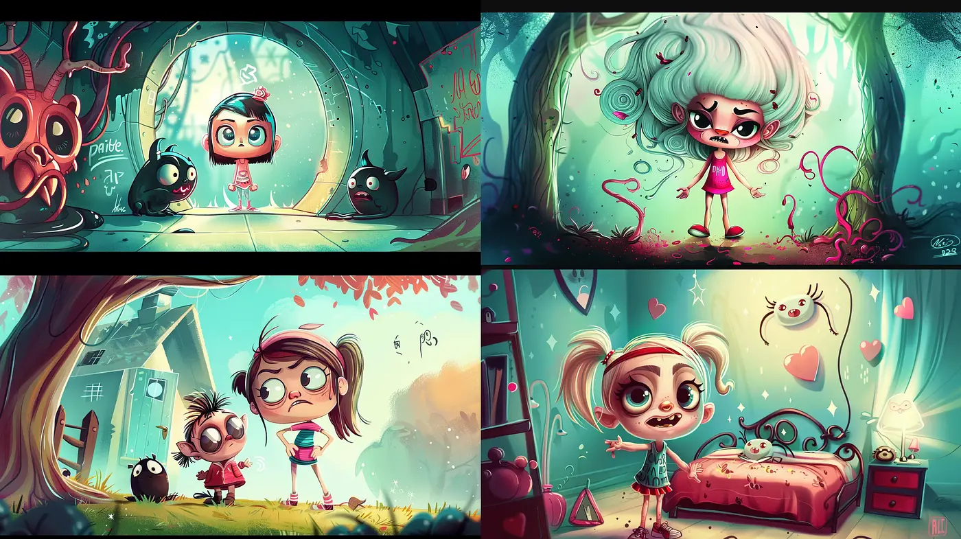 Surreal Whimsicality: A Fusion of Cartoonish Charm and Vivid Dreamscapes - Midjourney sref style