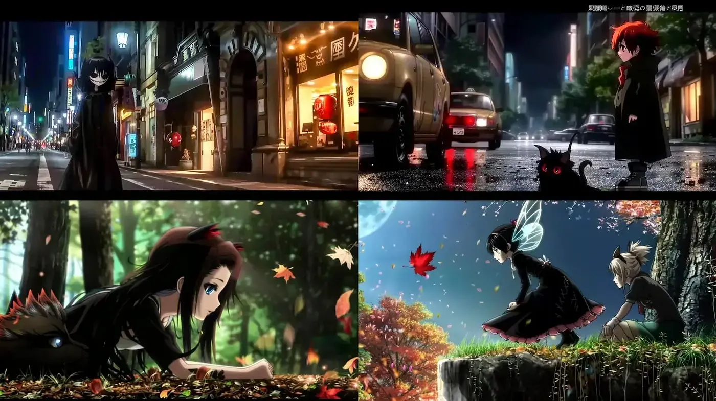 Captivating anime-inspired urban and nature scenes with a blend of magical realism - Midjourney sref style