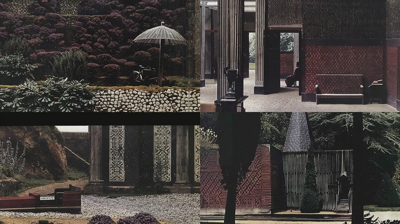 Moody Botanical Elegance in Recurring Textured Themes - Midjourney sref style