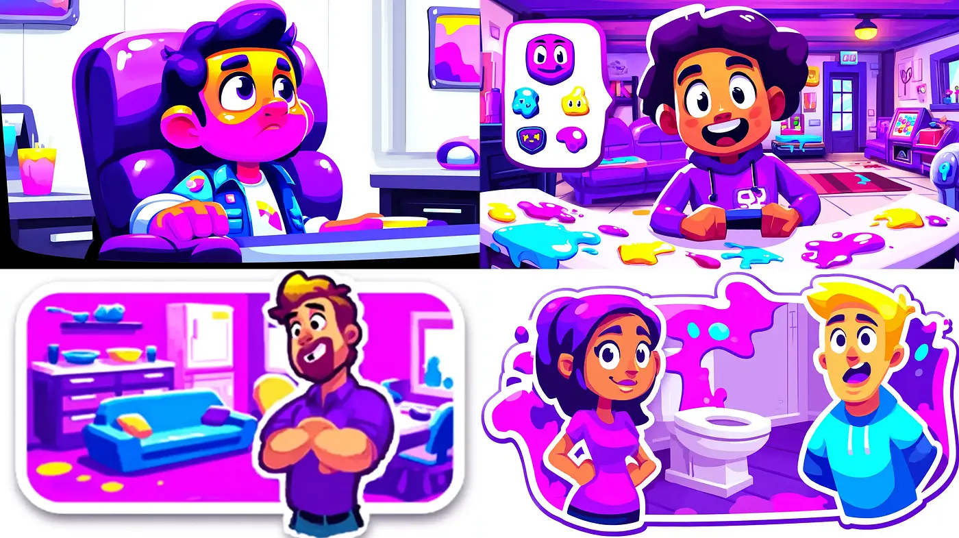 Vibrant and Playful Digital Art with a Youthful Aesthetic - Midjourney sref style